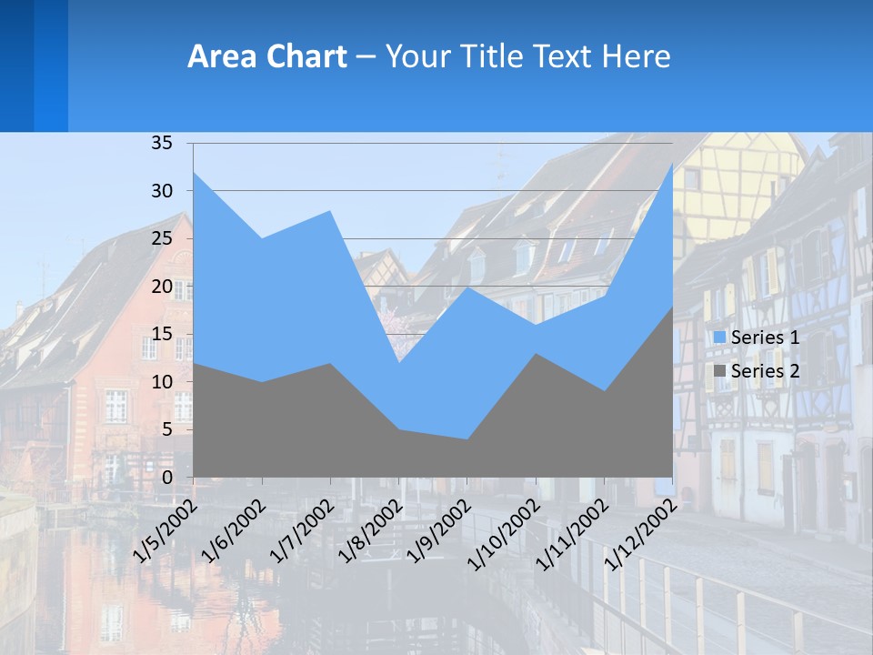A Row Of Old Buildings With A Blue Sky In The Background PowerPoint Template