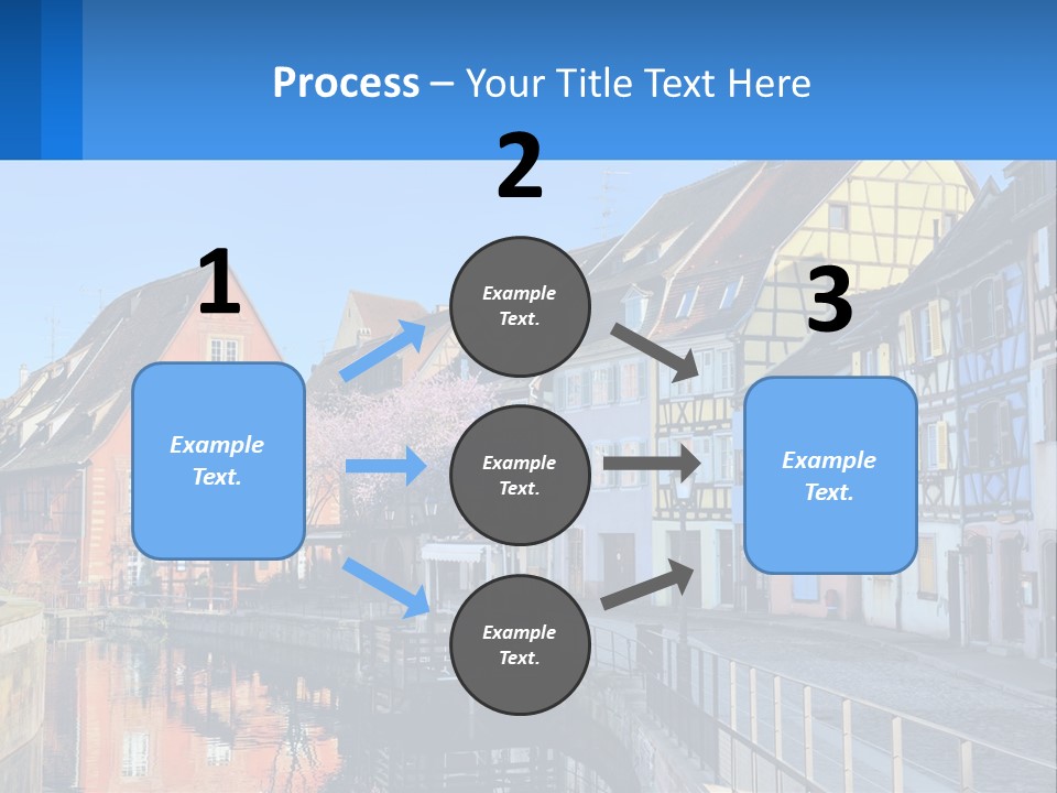 A Row Of Old Buildings With A Blue Sky In The Background PowerPoint Template