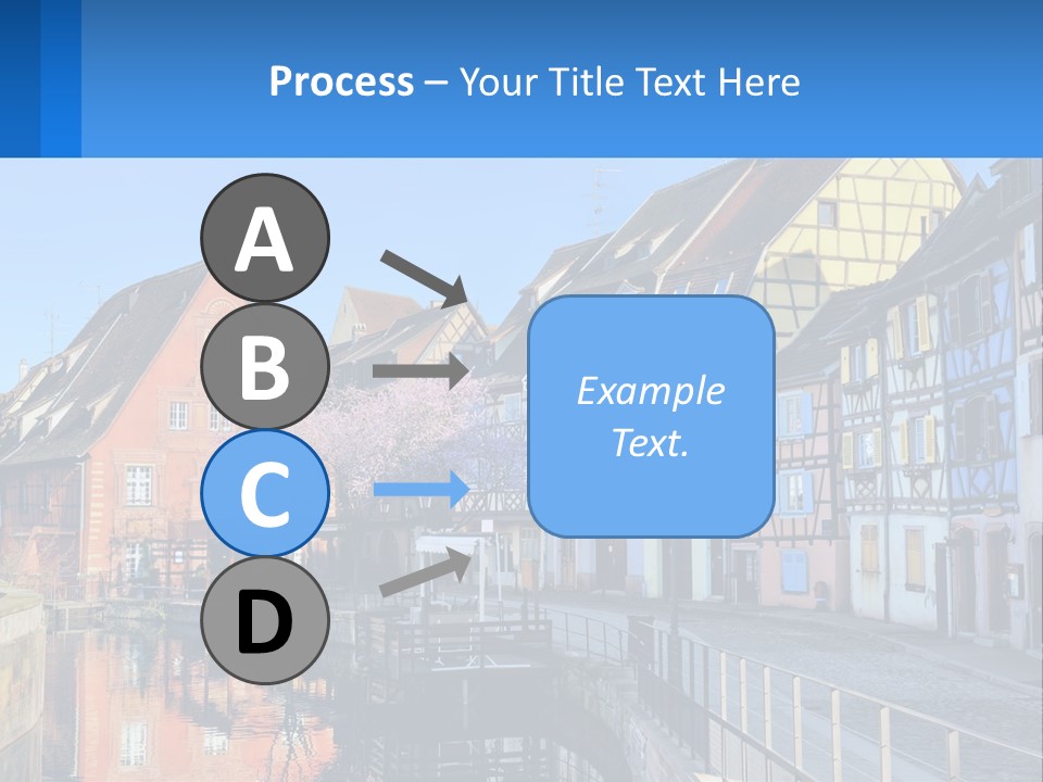A Row Of Old Buildings With A Blue Sky In The Background PowerPoint Template