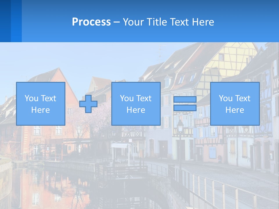 A Row Of Old Buildings With A Blue Sky In The Background PowerPoint Template