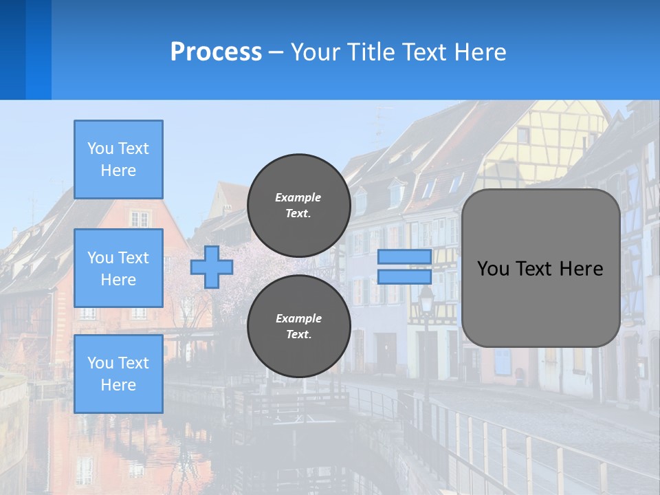 A Row Of Old Buildings With A Blue Sky In The Background PowerPoint Template