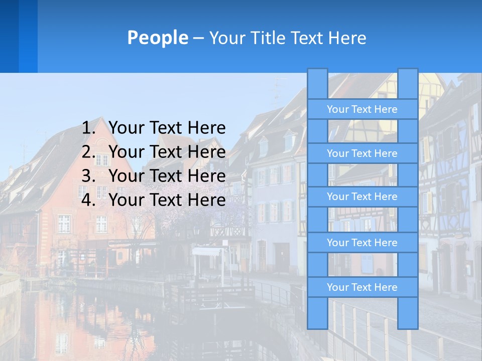 A Row Of Old Buildings With A Blue Sky In The Background PowerPoint Template