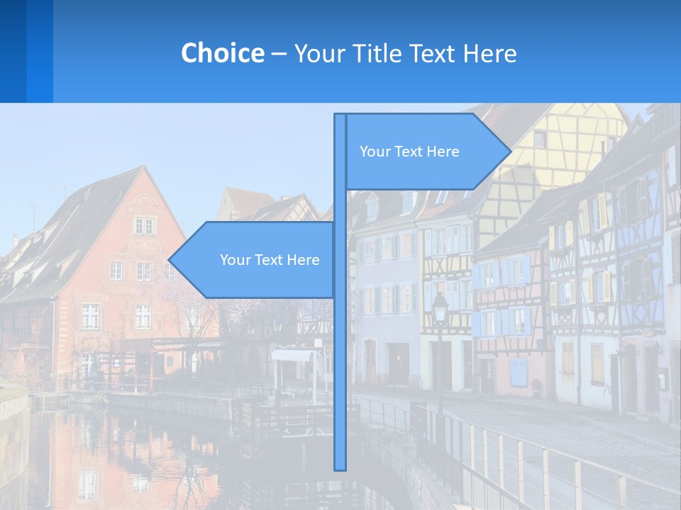 A Row Of Old Buildings With A Blue Sky In The Background PowerPoint Template