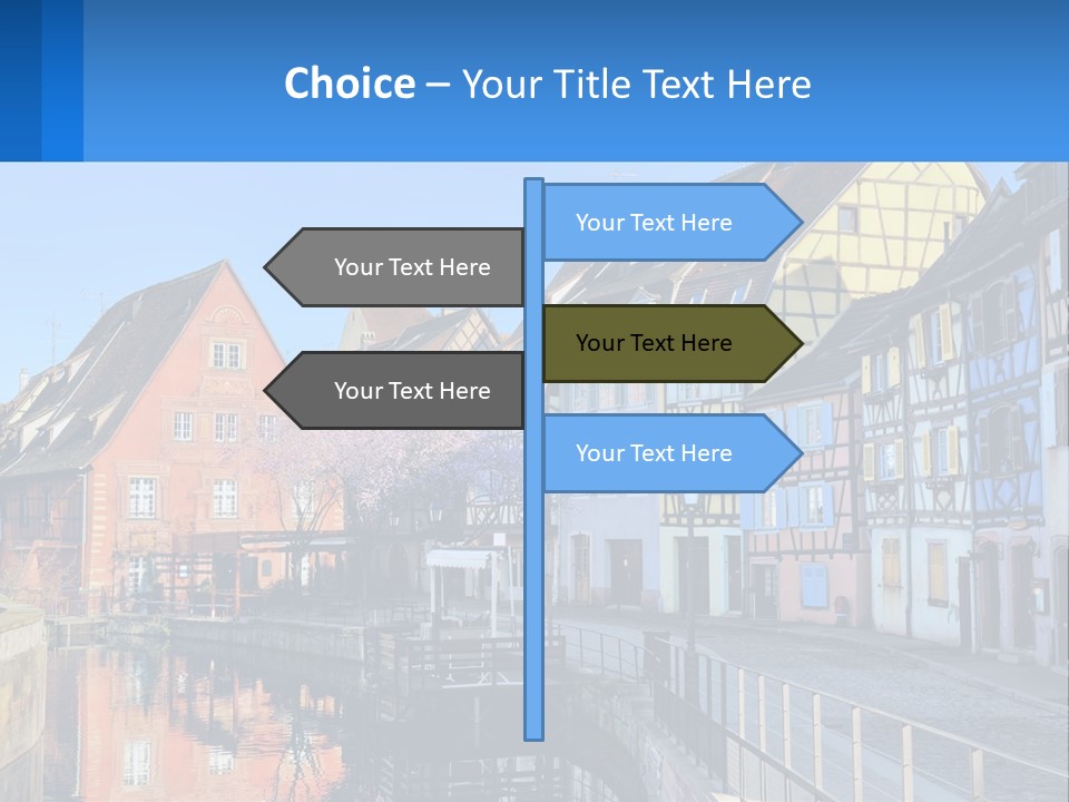 A Row Of Old Buildings With A Blue Sky In The Background PowerPoint Template