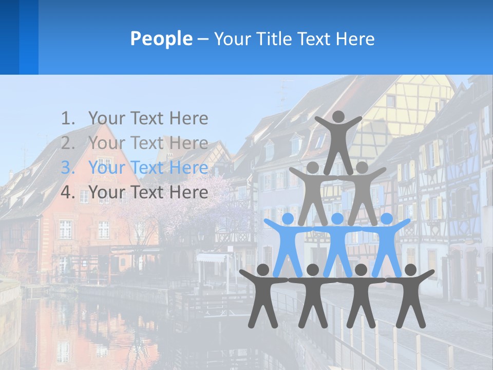 A Row Of Old Buildings With A Blue Sky In The Background PowerPoint Template