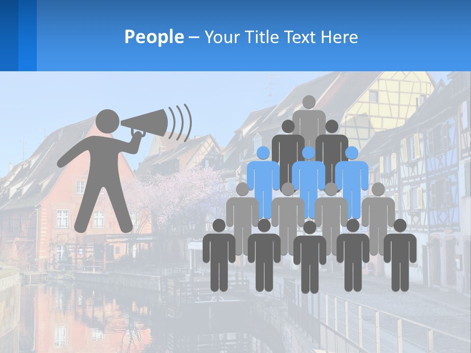 A Row Of Old Buildings With A Blue Sky In The Background PowerPoint Template