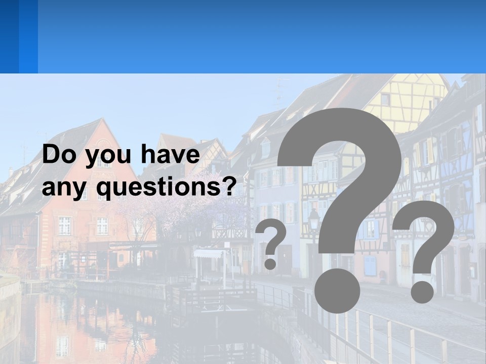 A Row Of Old Buildings With A Blue Sky In The Background PowerPoint Template