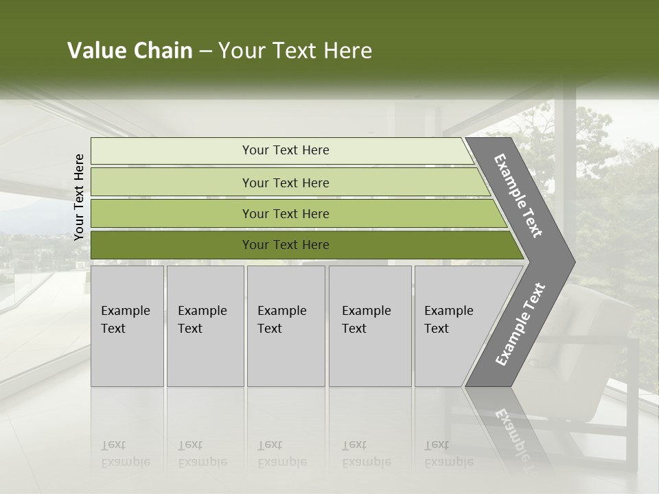 A Living Room Filled With Furniture And Large Windows PowerPoint Template
