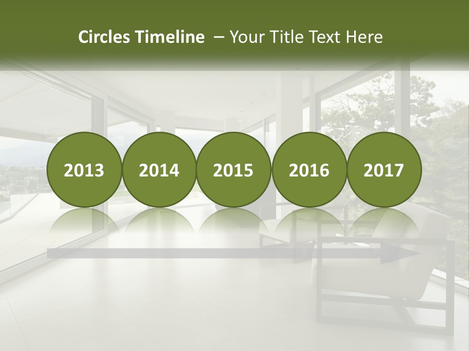 A Living Room Filled With Furniture And Large Windows PowerPoint Template