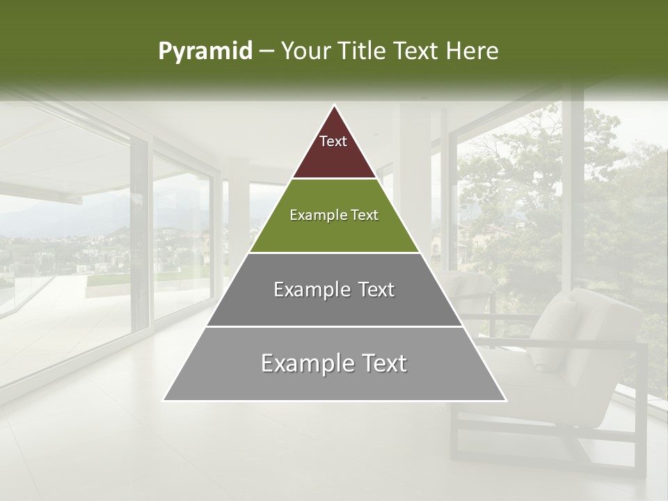 A Living Room Filled With Furniture And Large Windows PowerPoint Template