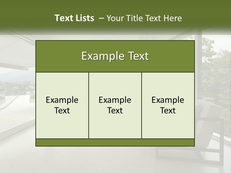 A Living Room Filled With Furniture And Large Windows PowerPoint Template
