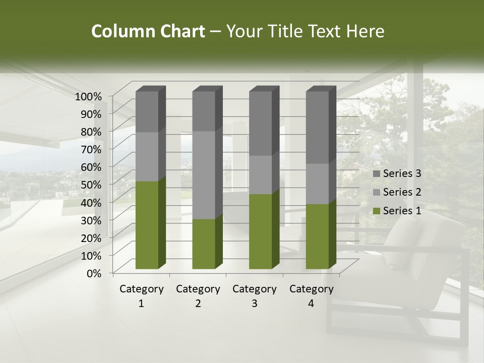 A Living Room Filled With Furniture And Large Windows PowerPoint Template