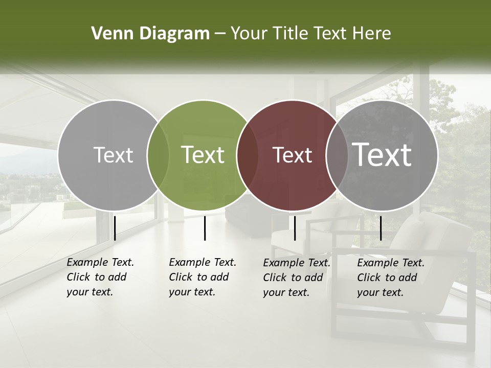 A Living Room Filled With Furniture And Large Windows PowerPoint Template
