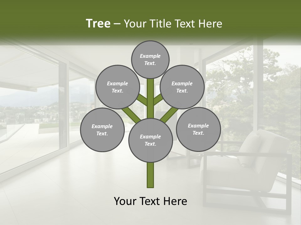 A Living Room Filled With Furniture And Large Windows PowerPoint Template