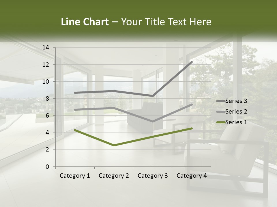 A Living Room Filled With Furniture And Large Windows PowerPoint Template
