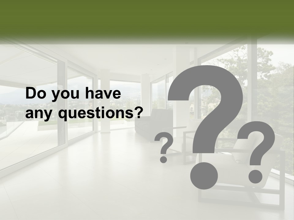 A Living Room Filled With Furniture And Large Windows PowerPoint Template