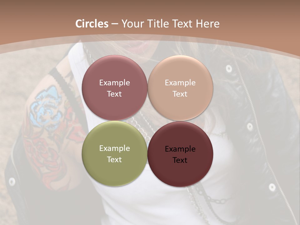 A Woman With A Leather Jacket And Sunglasses Sitting On A Rock PowerPoint Template