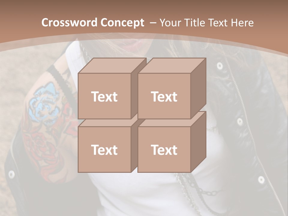 A Woman With A Leather Jacket And Sunglasses Sitting On A Rock PowerPoint Template