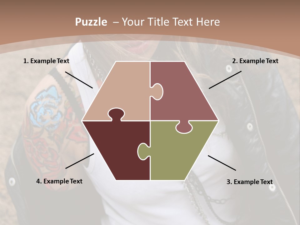 A Woman With A Leather Jacket And Sunglasses Sitting On A Rock PowerPoint Template