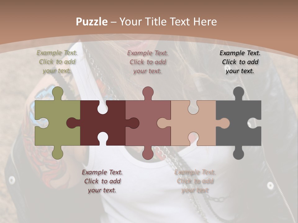 A Woman With A Leather Jacket And Sunglasses Sitting On A Rock PowerPoint Template