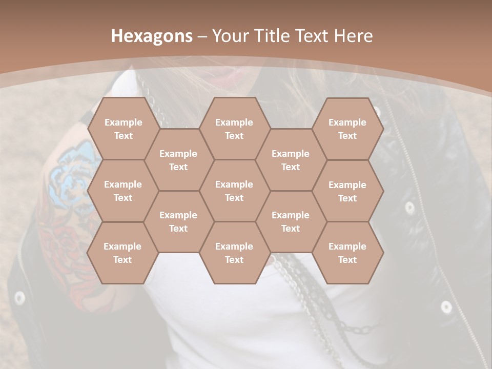 A Woman With A Leather Jacket And Sunglasses Sitting On A Rock PowerPoint Template