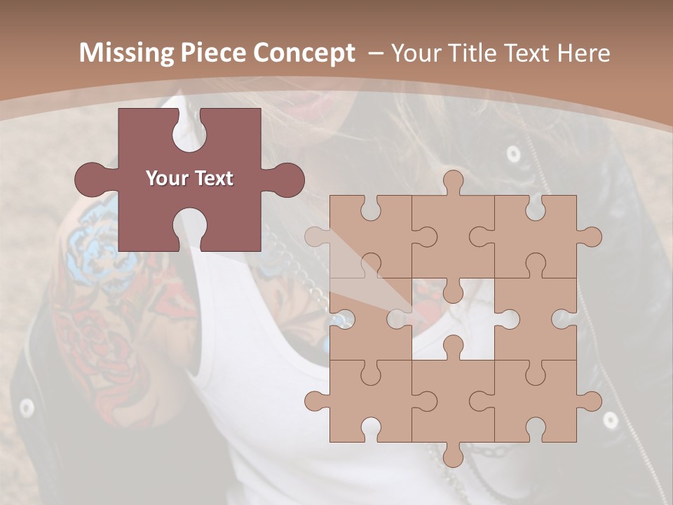 A Woman With A Leather Jacket And Sunglasses Sitting On A Rock PowerPoint Template