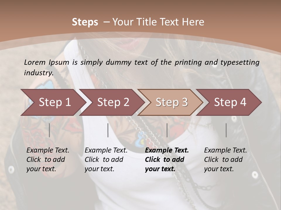 A Woman With A Leather Jacket And Sunglasses Sitting On A Rock PowerPoint Template