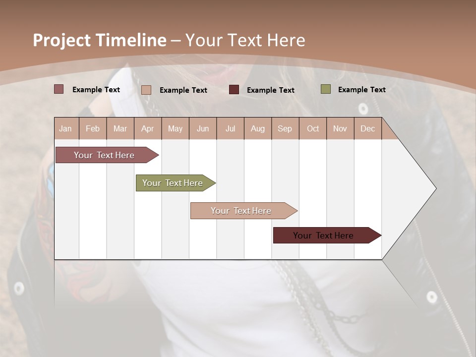 A Woman With A Leather Jacket And Sunglasses Sitting On A Rock PowerPoint Template