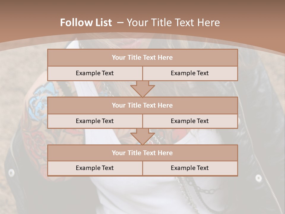 A Woman With A Leather Jacket And Sunglasses Sitting On A Rock PowerPoint Template