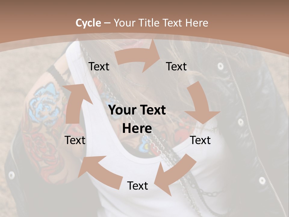 A Woman With A Leather Jacket And Sunglasses Sitting On A Rock PowerPoint Template