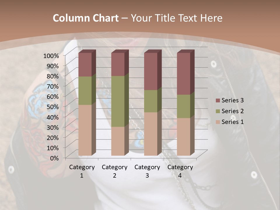 A Woman With A Leather Jacket And Sunglasses Sitting On A Rock PowerPoint Template