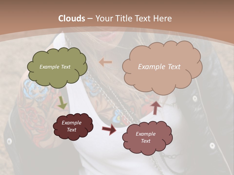 A Woman With A Leather Jacket And Sunglasses Sitting On A Rock PowerPoint Template