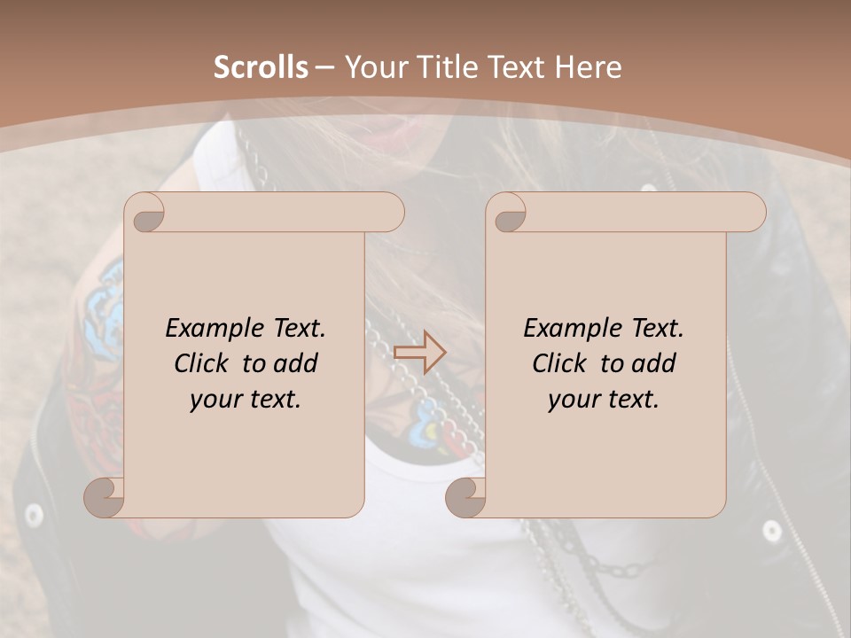 A Woman With A Leather Jacket And Sunglasses Sitting On A Rock PowerPoint Template