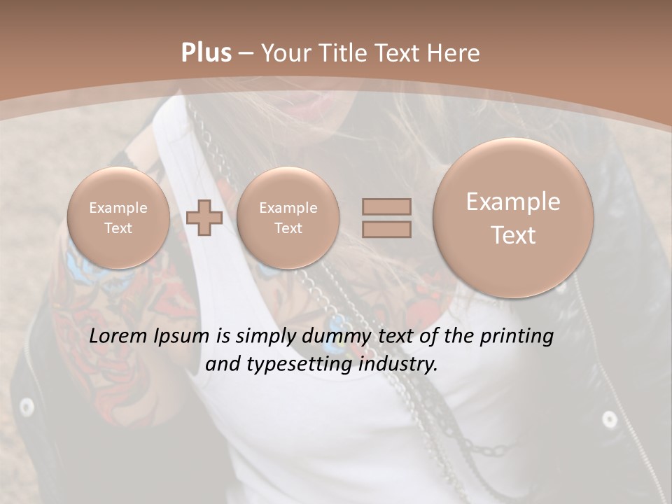 A Woman With A Leather Jacket And Sunglasses Sitting On A Rock PowerPoint Template