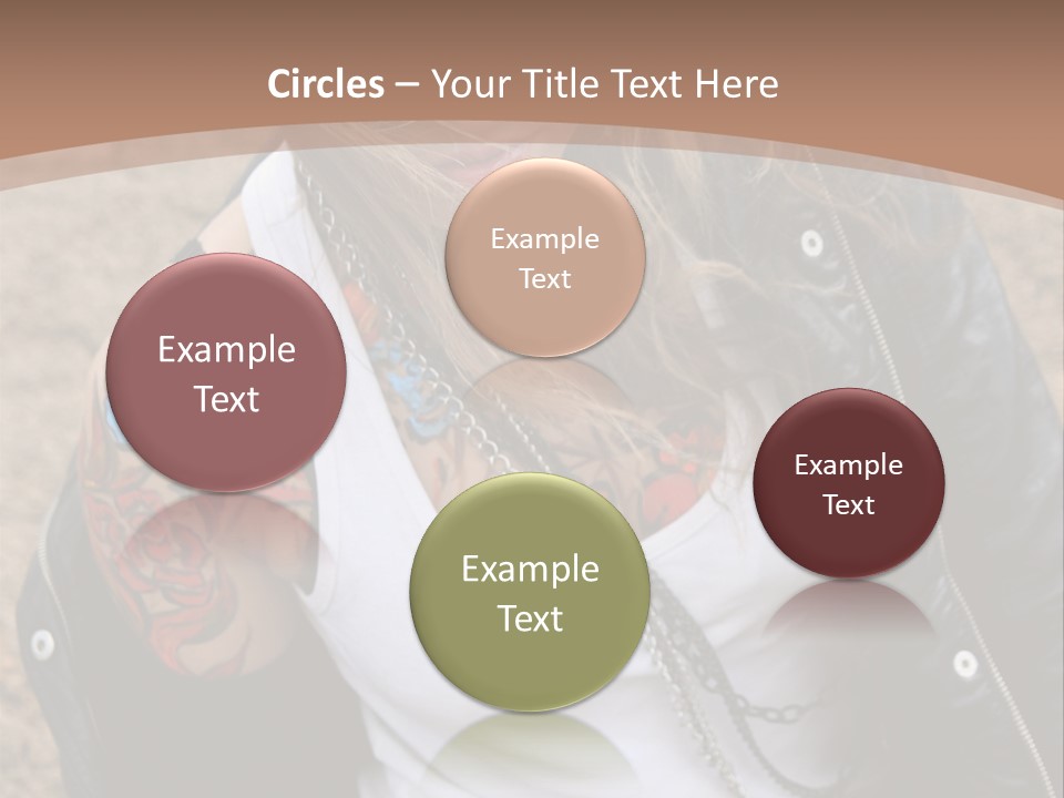 A Woman With A Leather Jacket And Sunglasses Sitting On A Rock PowerPoint Template