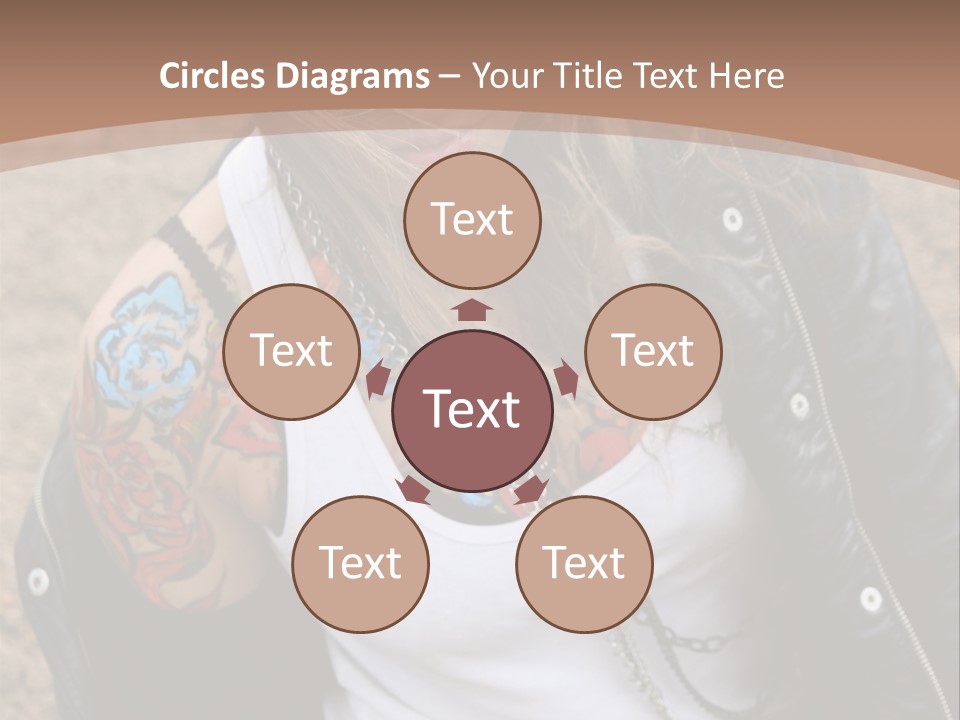 A Woman With A Leather Jacket And Sunglasses Sitting On A Rock PowerPoint Template