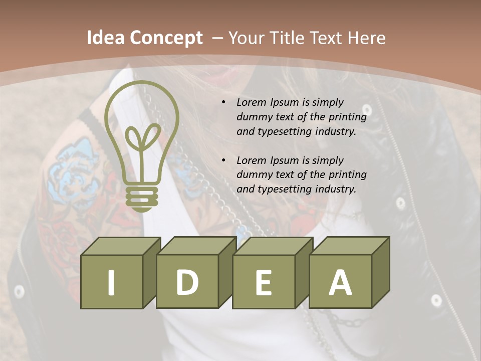 A Woman With A Leather Jacket And Sunglasses Sitting On A Rock PowerPoint Template