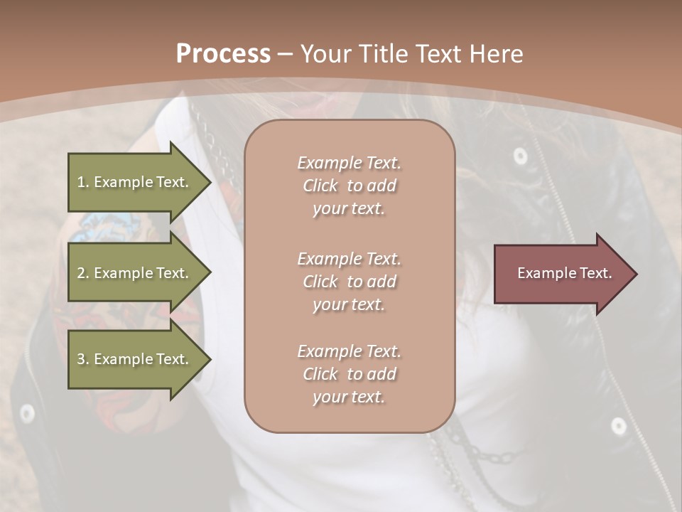 A Woman With A Leather Jacket And Sunglasses Sitting On A Rock PowerPoint Template