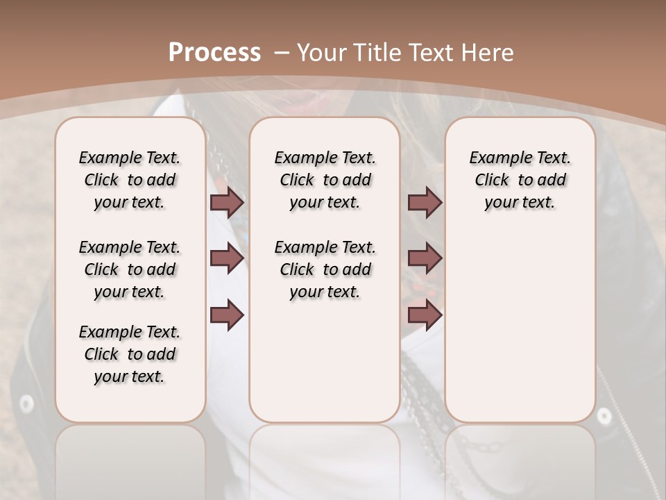 A Woman With A Leather Jacket And Sunglasses Sitting On A Rock PowerPoint Template