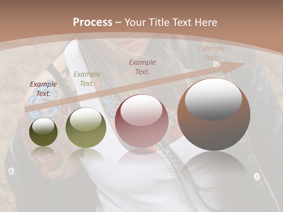 A Woman With A Leather Jacket And Sunglasses Sitting On A Rock PowerPoint Template