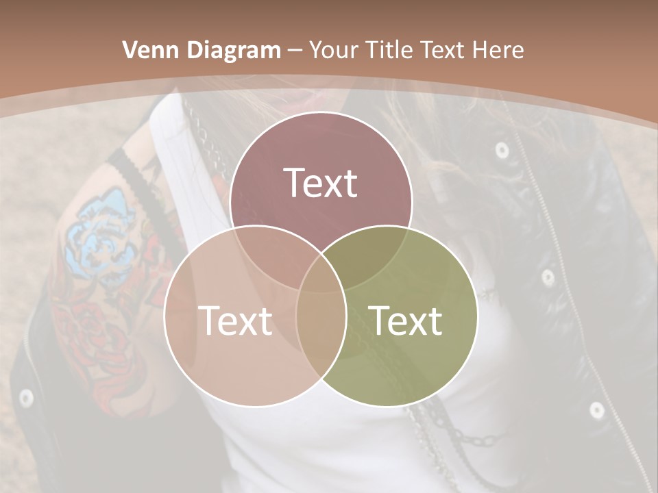 A Woman With A Leather Jacket And Sunglasses Sitting On A Rock PowerPoint Template