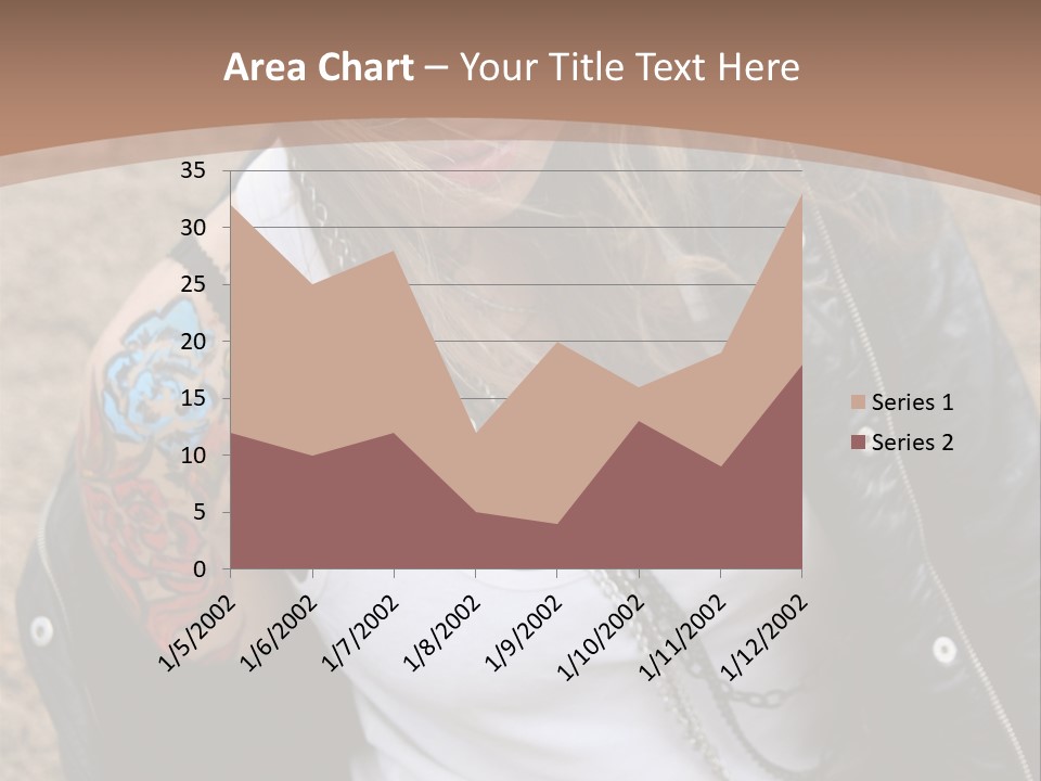 A Woman With A Leather Jacket And Sunglasses Sitting On A Rock PowerPoint Template