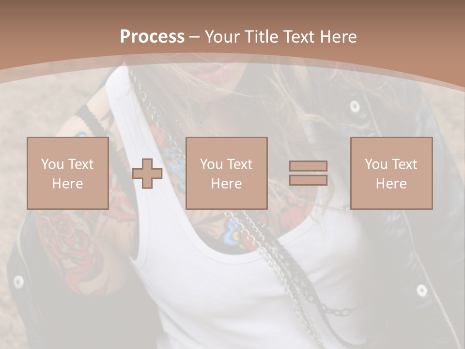 A Woman With A Leather Jacket And Sunglasses Sitting On A Rock PowerPoint Template