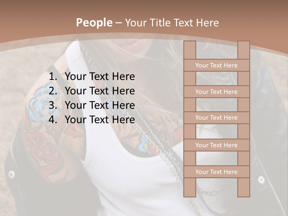 A Woman With A Leather Jacket And Sunglasses Sitting On A Rock PowerPoint Template