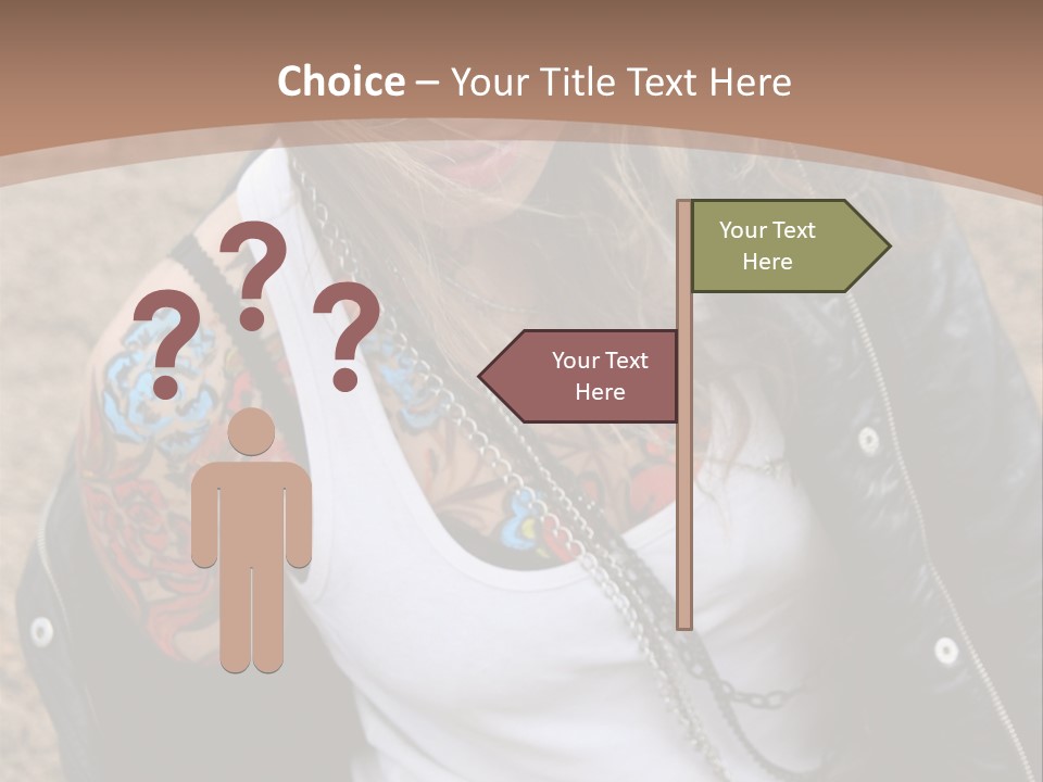 A Woman With A Leather Jacket And Sunglasses Sitting On A Rock PowerPoint Template