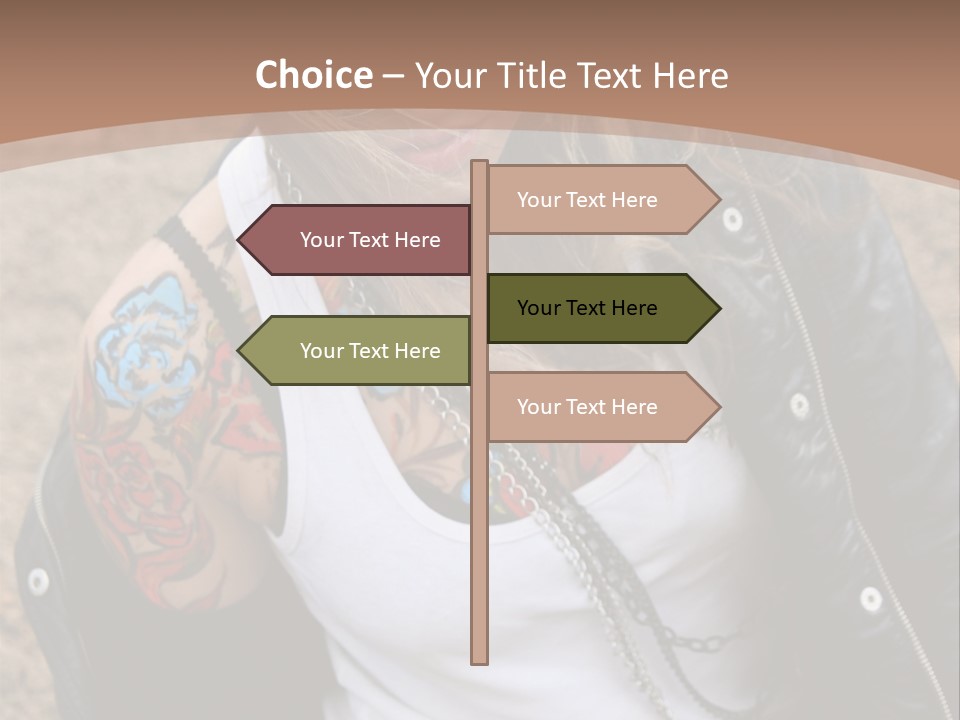 A Woman With A Leather Jacket And Sunglasses Sitting On A Rock PowerPoint Template