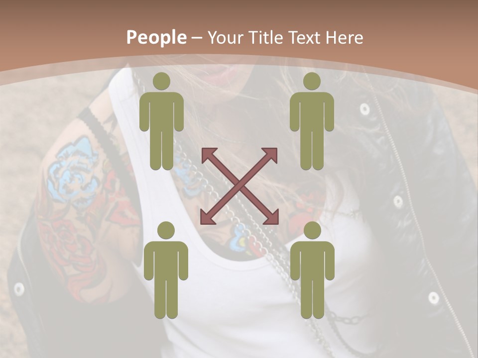 A Woman With A Leather Jacket And Sunglasses Sitting On A Rock PowerPoint Template