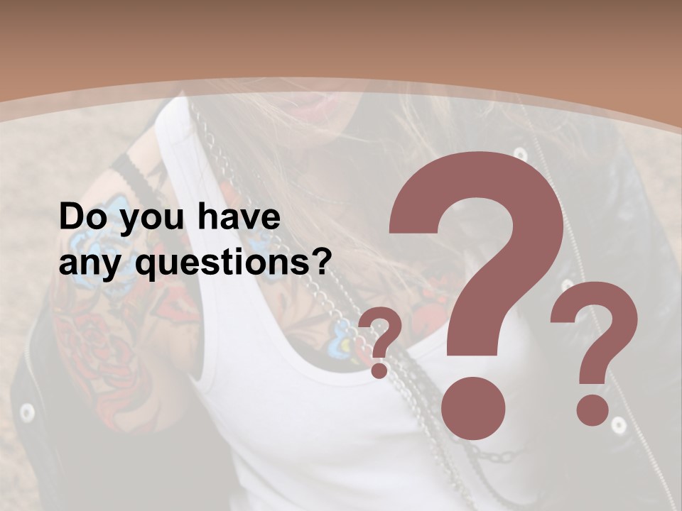 A Woman With A Leather Jacket And Sunglasses Sitting On A Rock PowerPoint Template