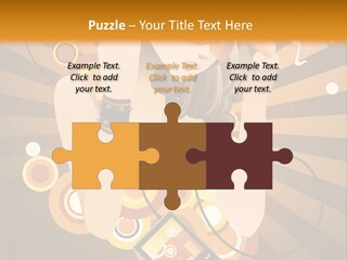 A Woman In A Hat Is Holding A Cell Phone PowerPoint Template