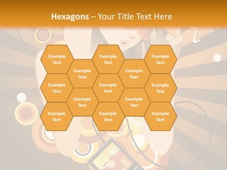 A Woman In A Hat Is Holding A Cell Phone PowerPoint Template